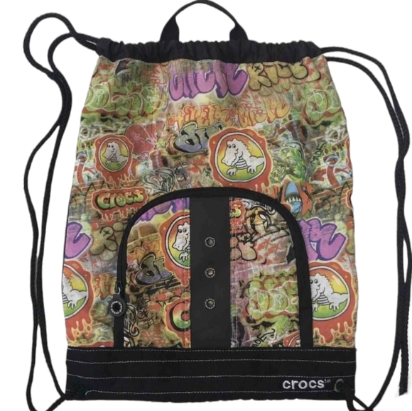 CROCS Multicolor Graffiti Drawstring Bag - Picture 1 of 4